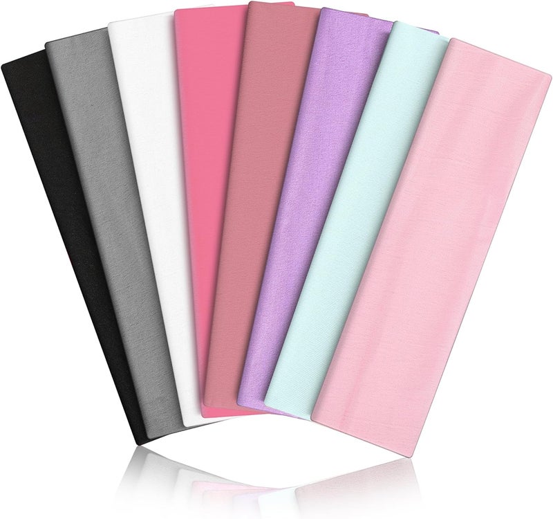 VANRUID 8PCS Summer-Exclusive Non Slip Sports Elastic Soft Running Fashion Headbands Absorb Sweat for Women & Men Working Out, Travel - Image 1